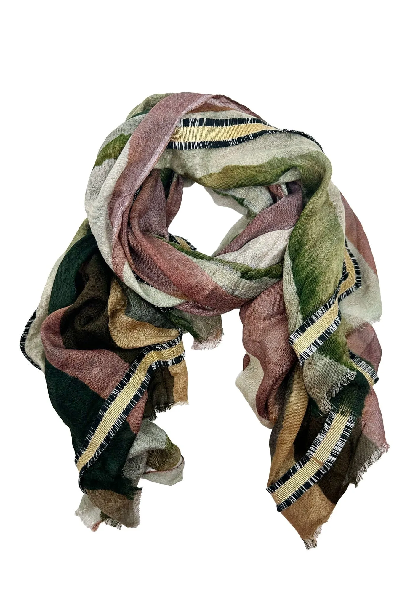 Landy Modal Scarf Multicolour Olive