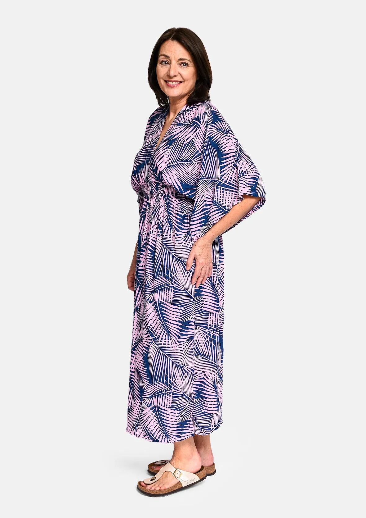 Leaf Print Maxi Dress