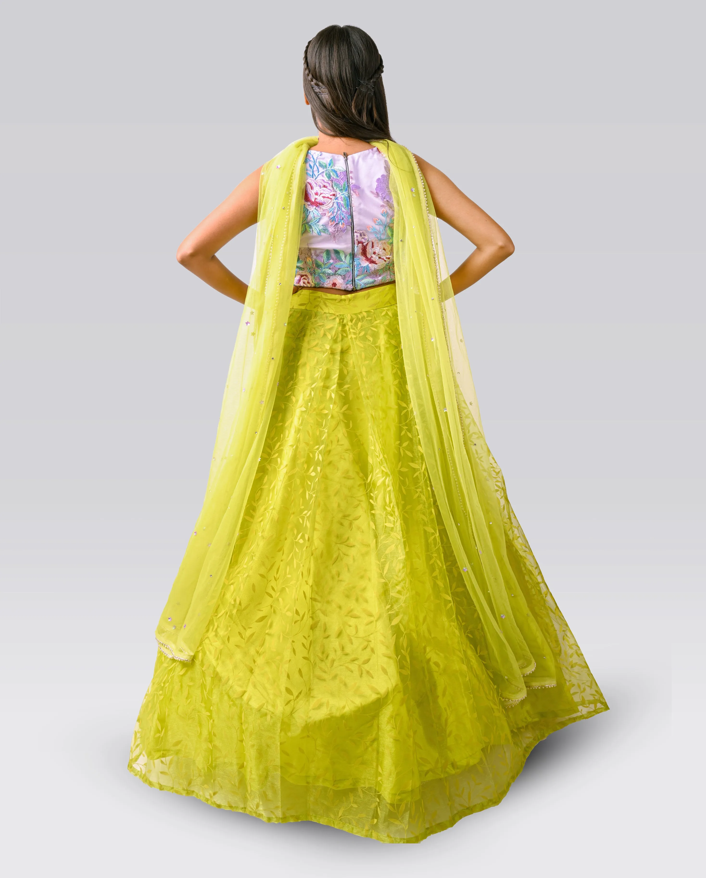 Leafy Lehenga in Yellow