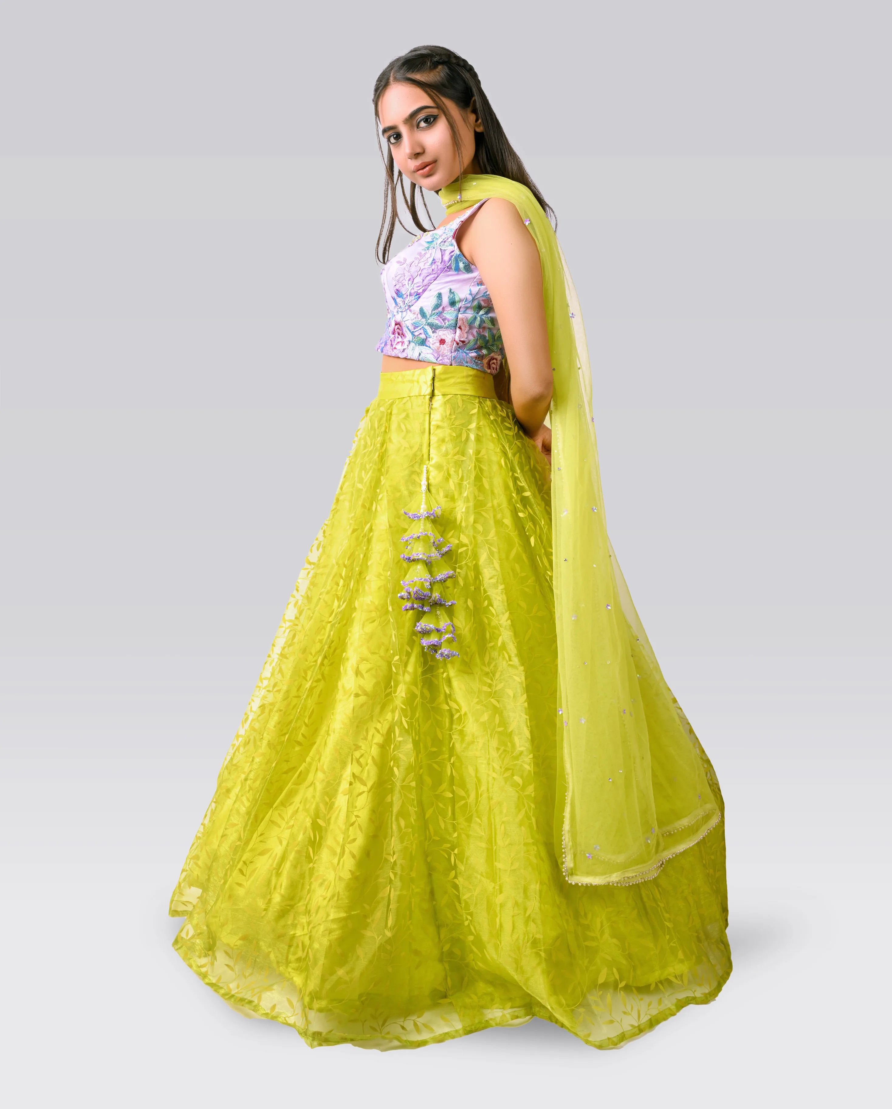 Leafy Lehenga in Yellow