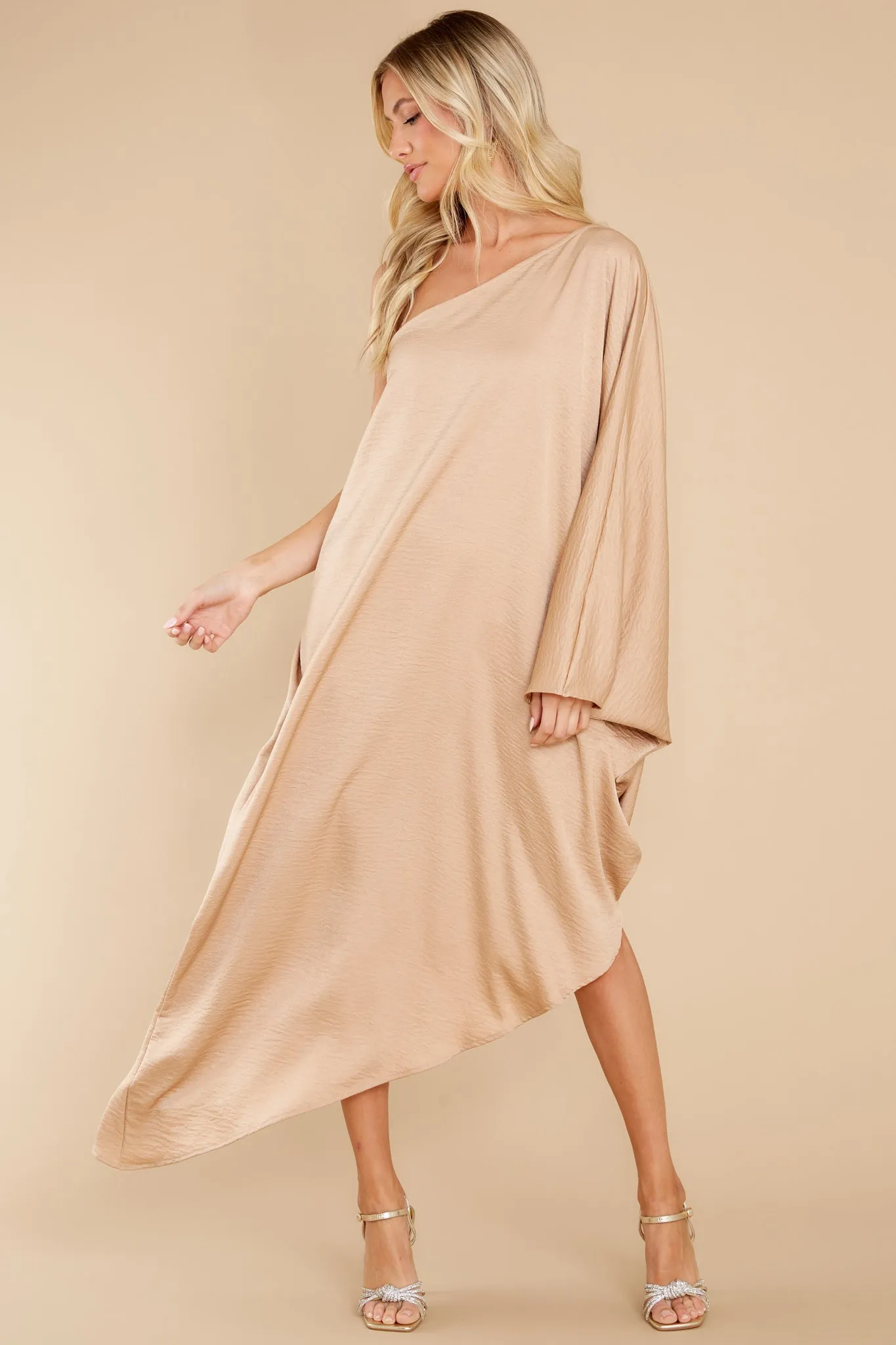 Like Royalty Light Tan Maxi Dress