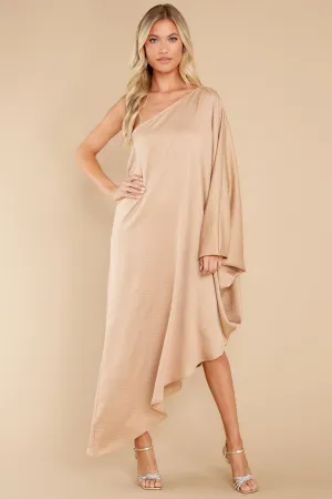 Like Royalty Light Tan Maxi Dress