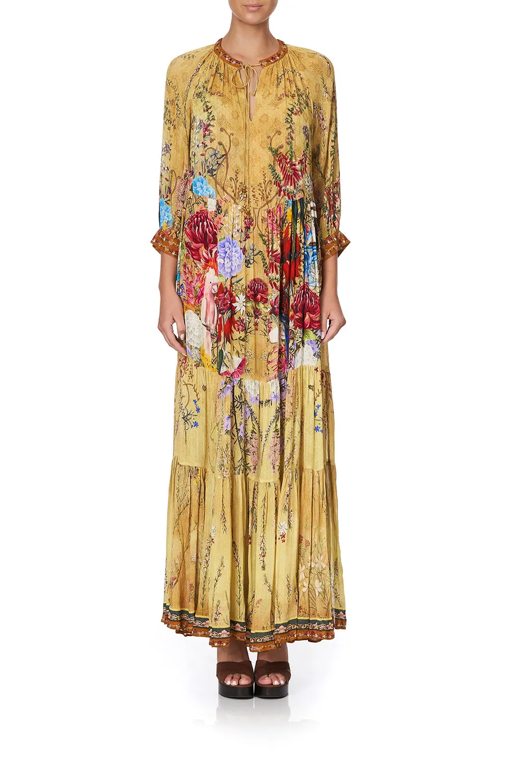 LONG GATHERED PANEL DRESS AMONG THE GUMTREES