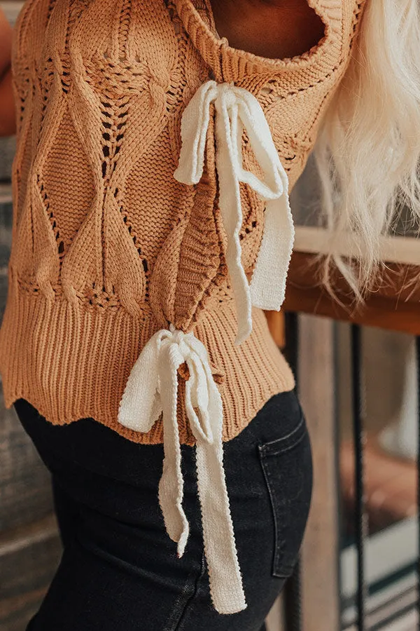 Long Weekend Wonderful Knit Sweater Top In Iced Latte