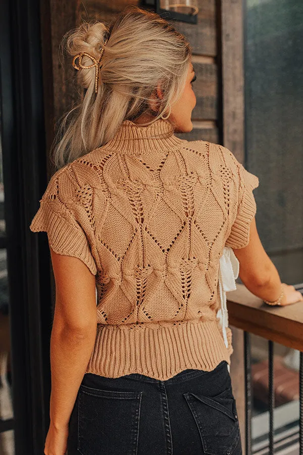 Long Weekend Wonderful Knit Sweater Top In Iced Latte