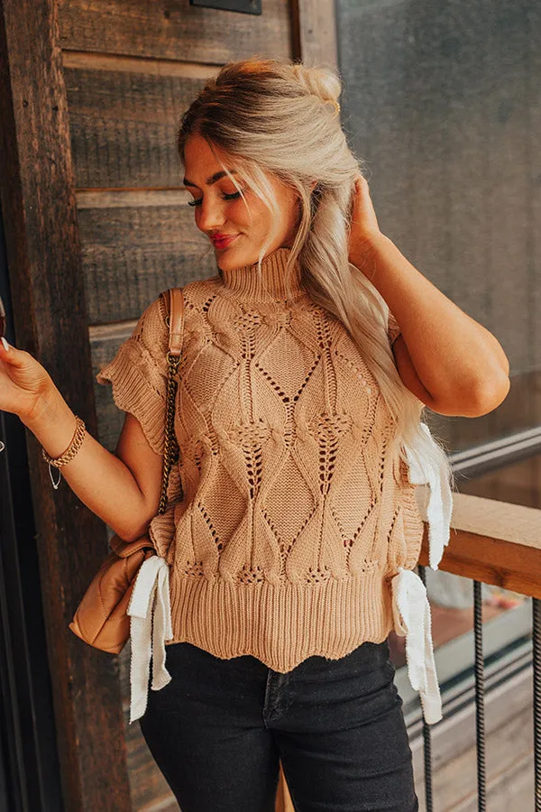 Long Weekend Wonderful Knit Sweater Top In Iced Latte