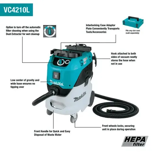 Makita 11 Gallon HEPA Filter Wet/Dry Dust Extractor Vacuum