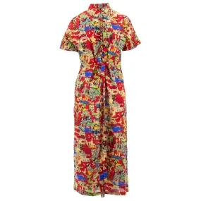 Mandarin Maxi Dress - Paintwork Red