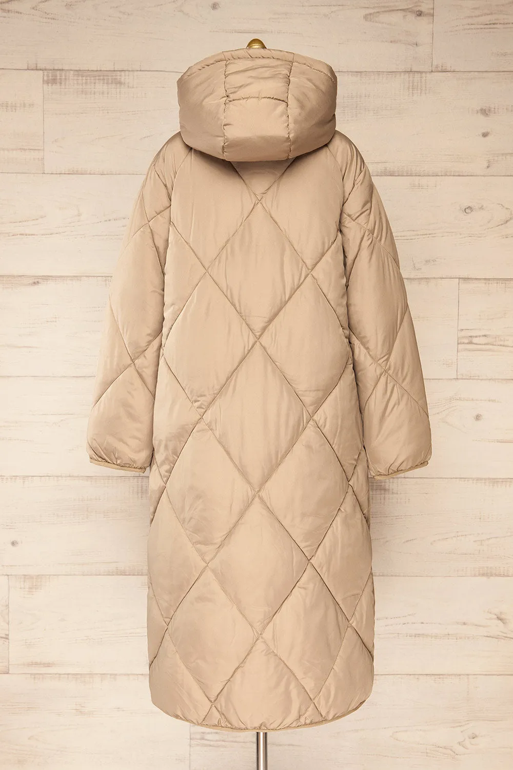 Manizales Beige | Long Quilted Coat