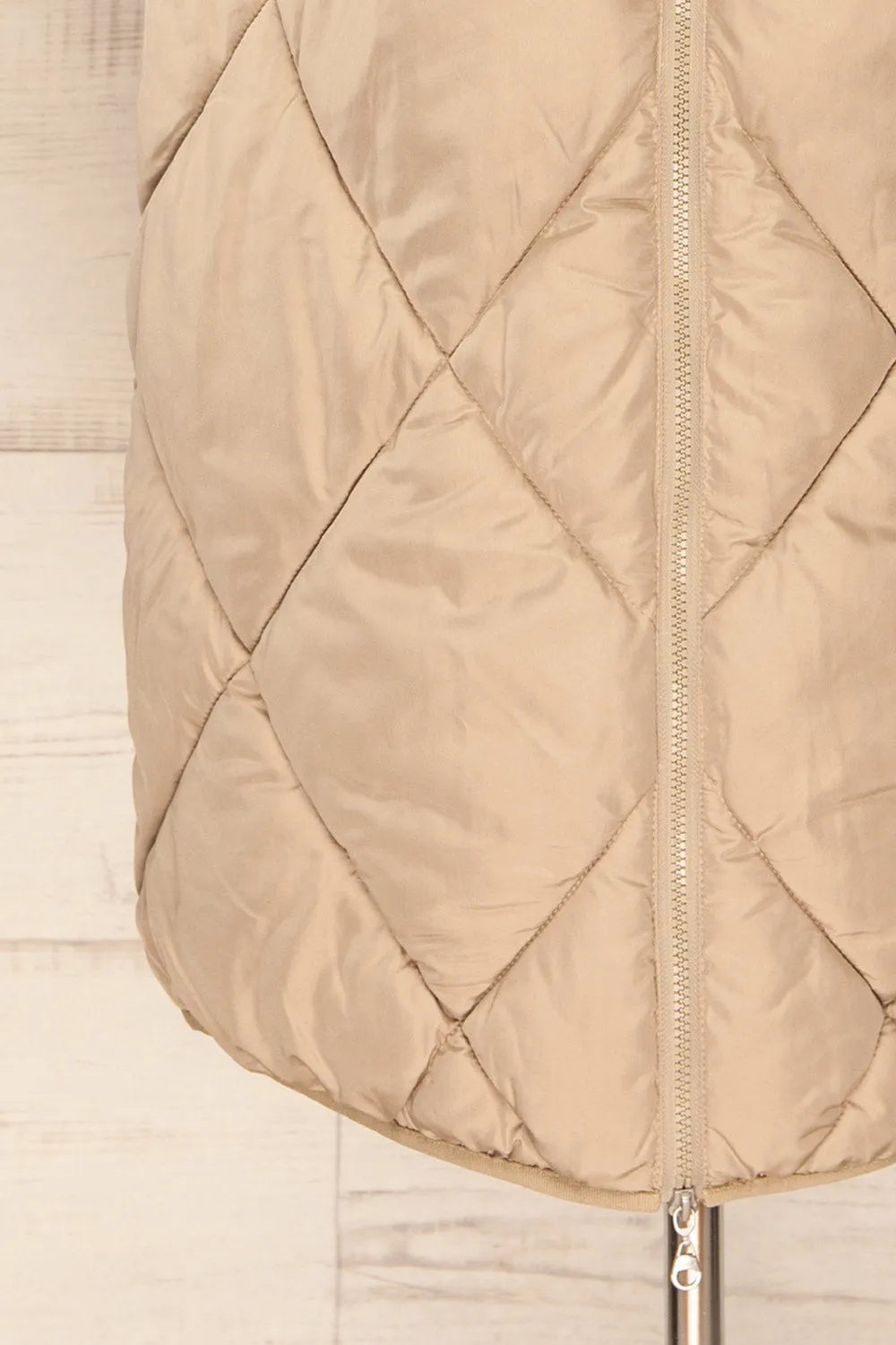 Manizales Beige | Long Quilted Coat