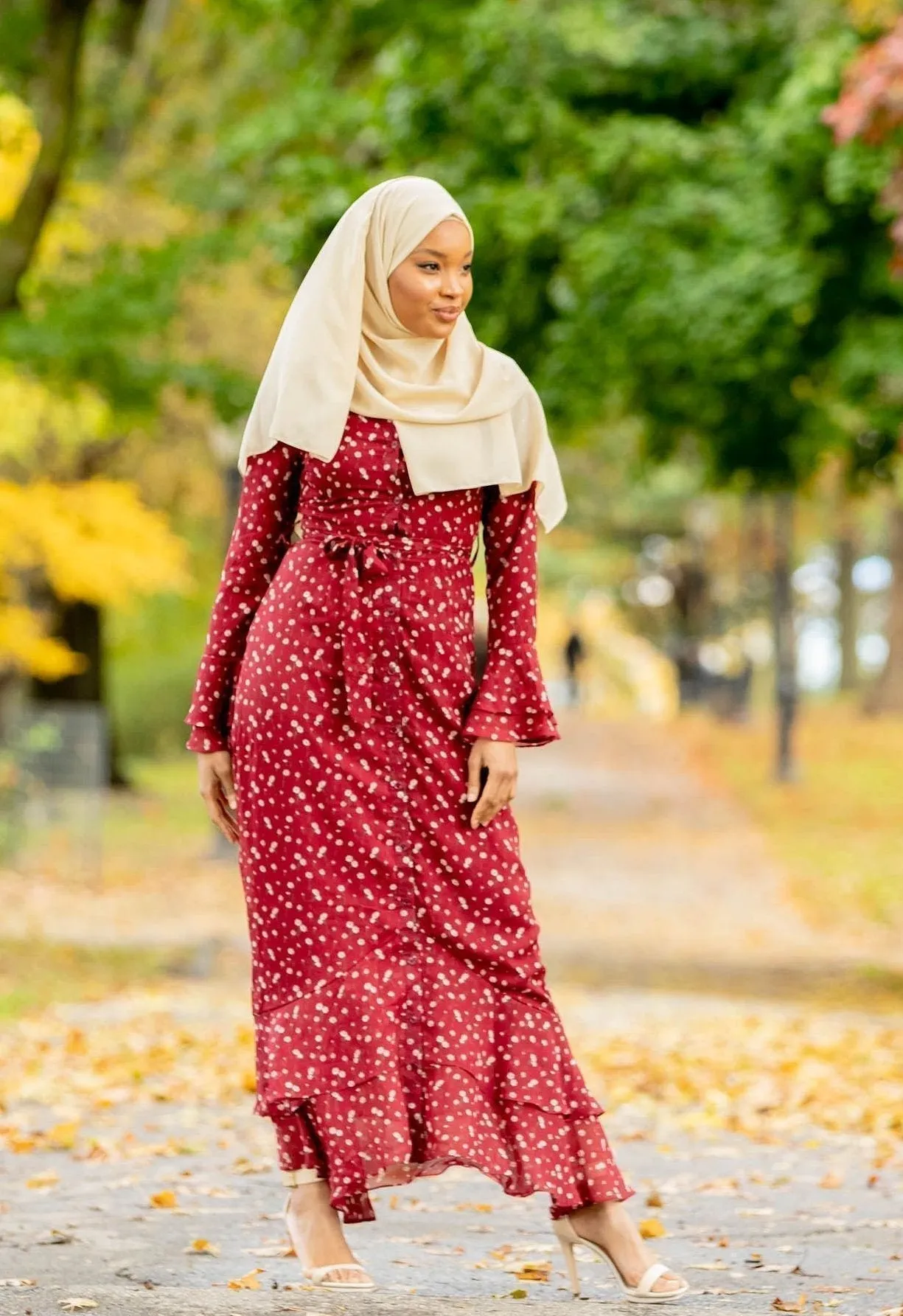 Maroon Daisy Button Down Maxi Dress-CLEARANCE