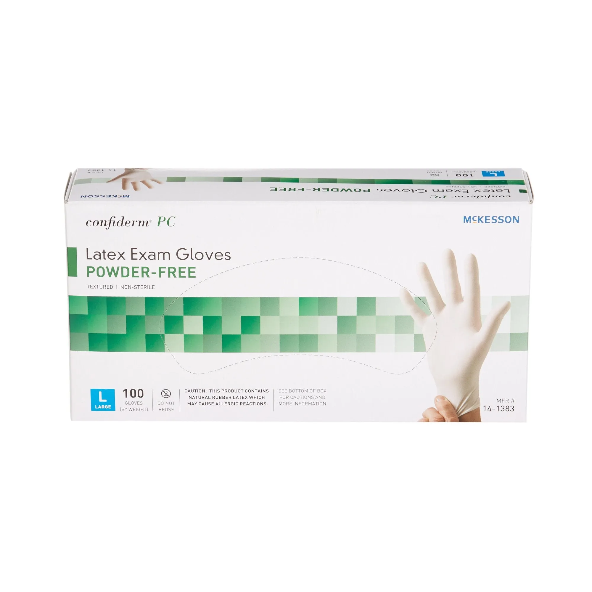 McKesson Confiderm® Latex Exam Glove, Large, Ivory