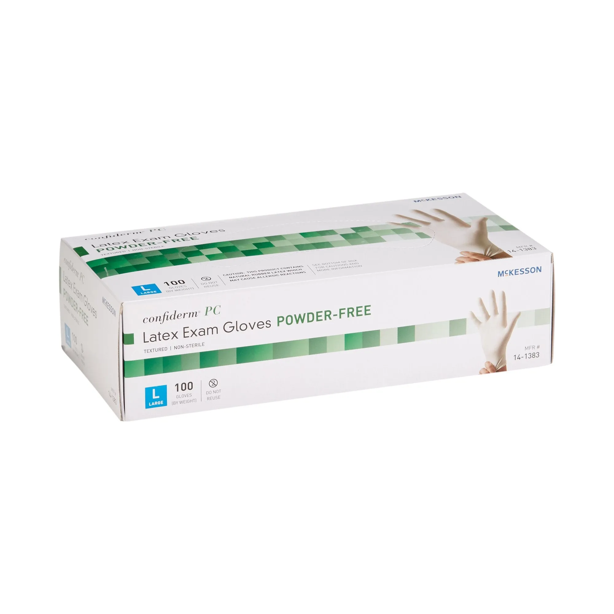 McKesson Confiderm® Latex Exam Glove, Large, Ivory