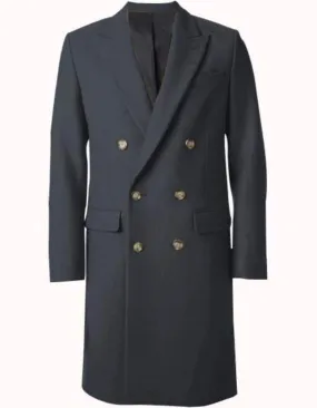 Mens Dark Green Authentic Coat Double Breasted~Wide Dress Coat