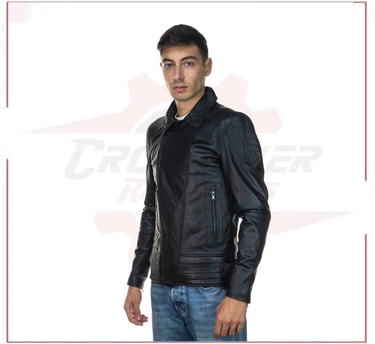 Men's Jacket in Genuine Black Leather