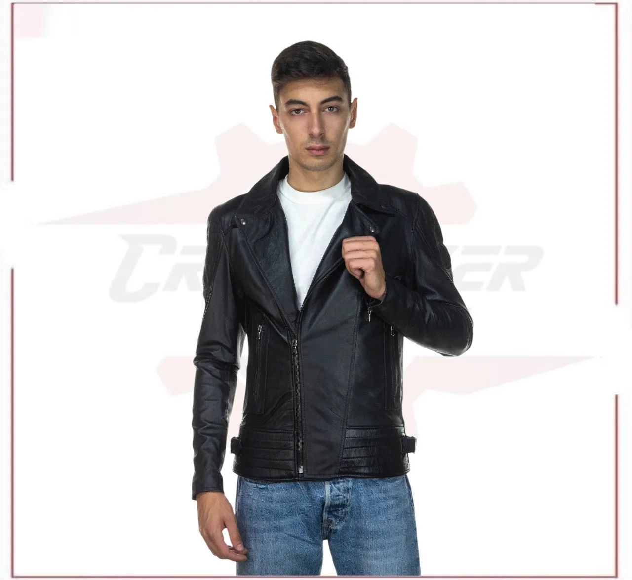 Men's Jacket in Genuine Black Leather