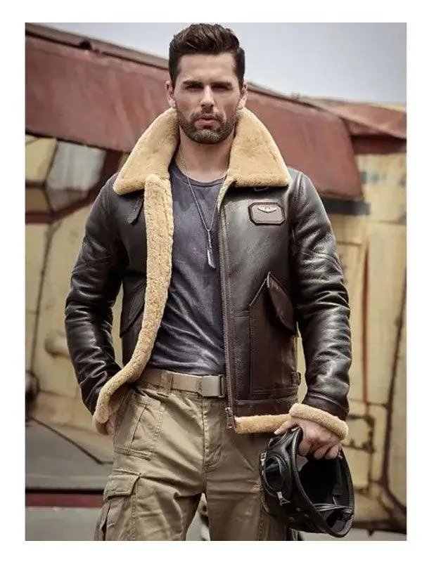 Men's Premium Shearling Air Force Leather Jacket