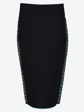 Merino wool embroidered laurel skirt