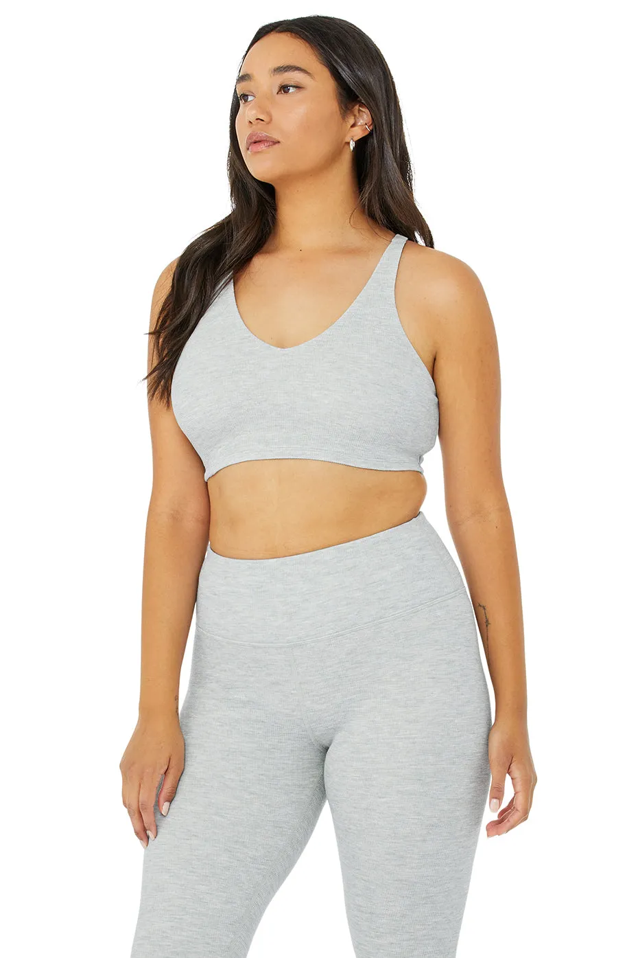 Micro Waffle Pleasant Bra - Athletic Heather Grey