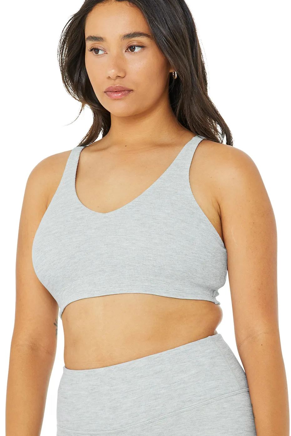 Micro Waffle Pleasant Bra - Athletic Heather Grey