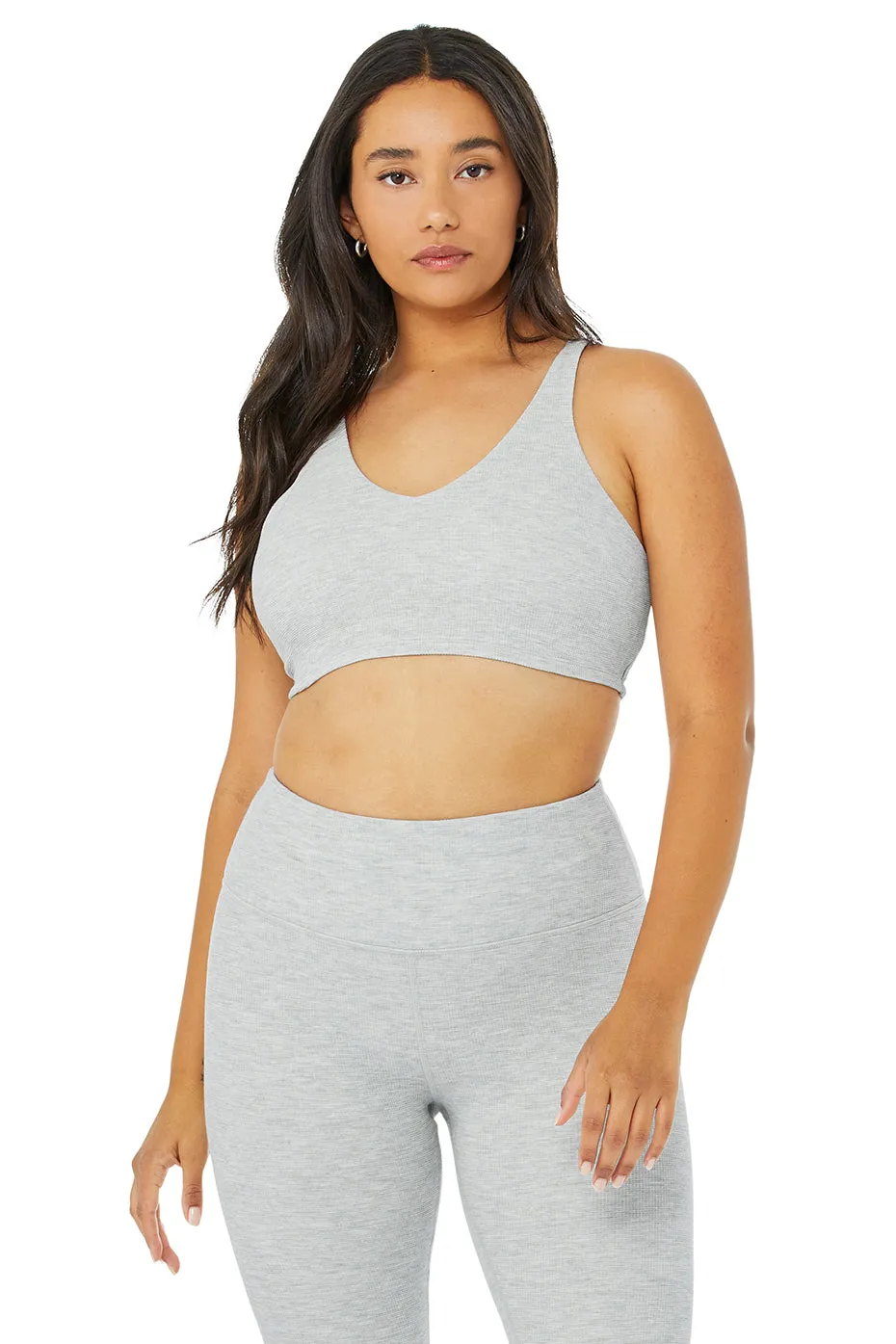 Micro Waffle Pleasant Bra - Athletic Heather Grey