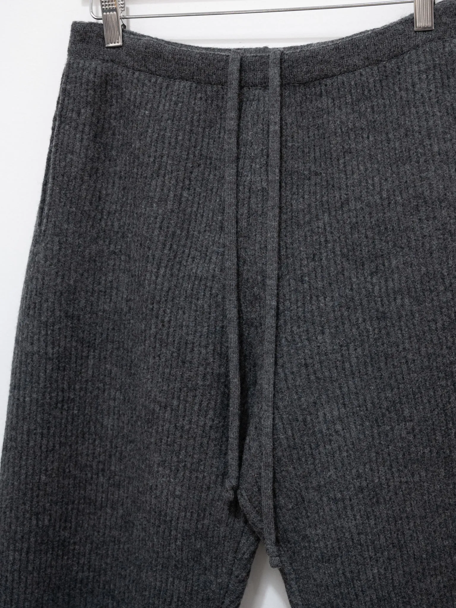 Milled French Merino Rib Knit Pants - Charcoal Gray