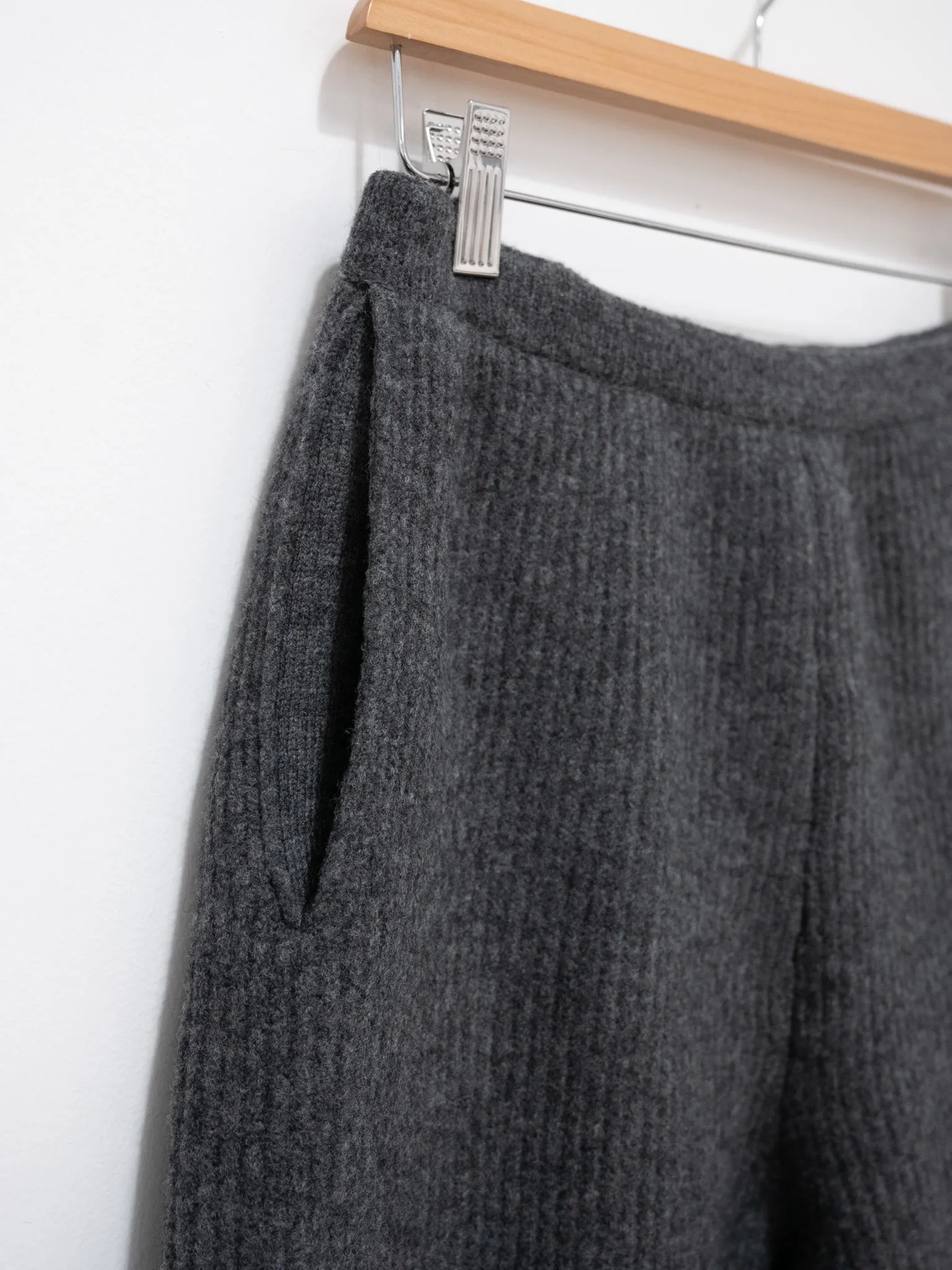 Milled French Merino Rib Knit Pants - Charcoal Gray