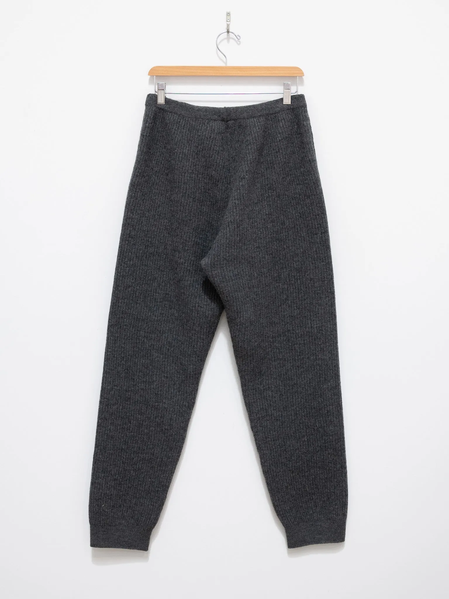 Milled French Merino Rib Knit Pants - Charcoal Gray