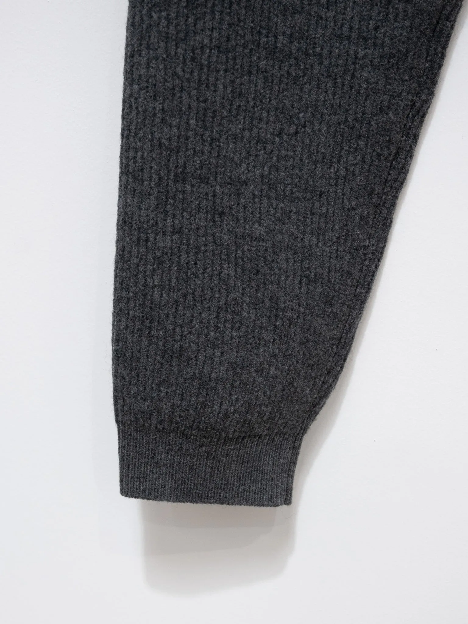 Milled French Merino Rib Knit Pants - Charcoal Gray