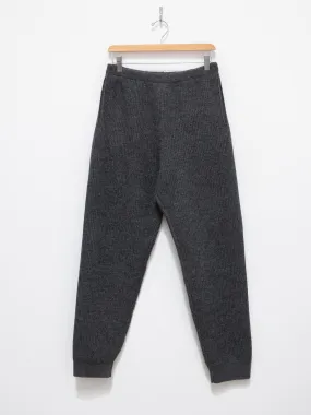 Milled French Merino Rib Knit Pants - Charcoal Gray