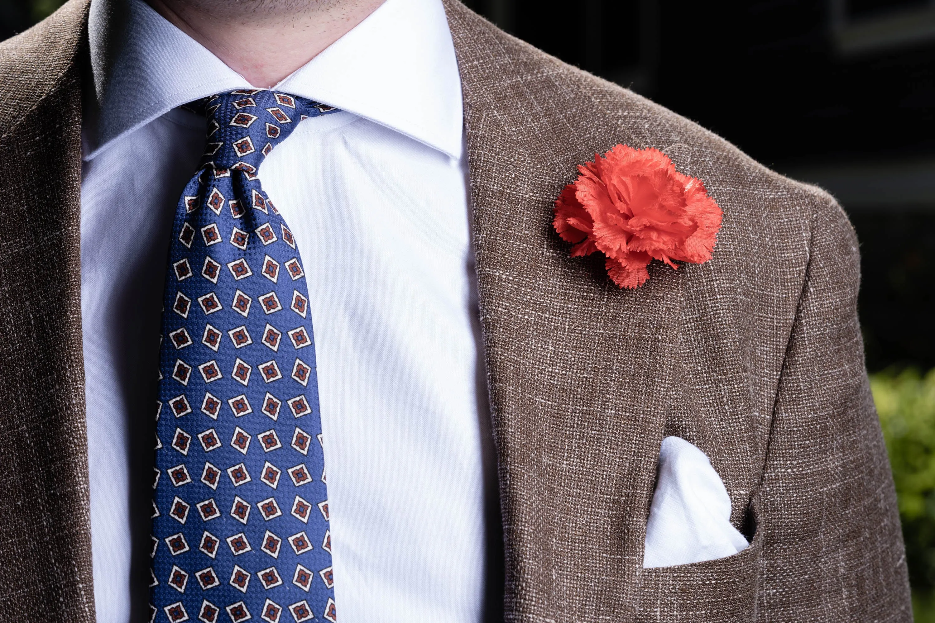 Mini Tuxedo Red Carnation Boutonnière Flower