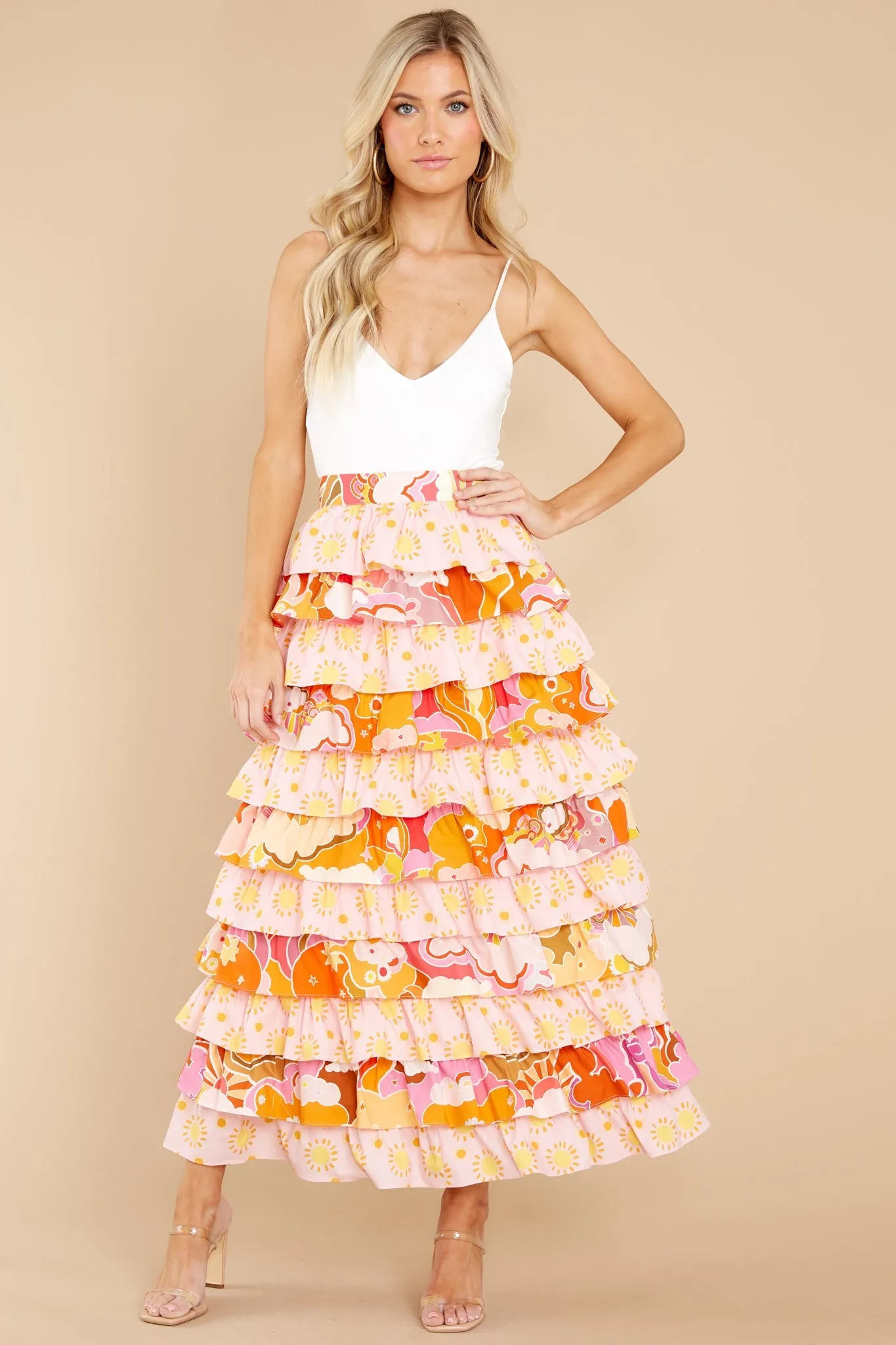 Nereida Orange Multi Skirt