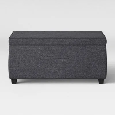 New - Double Storage Ottoman Dark Gray - Room Essentials