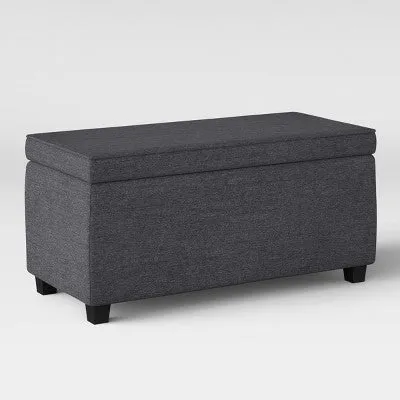 New - Double Storage Ottoman Dark Gray - Room Essentials