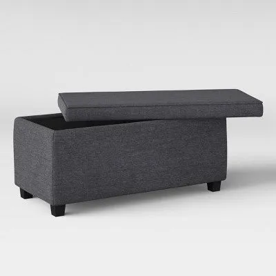 New - Double Storage Ottoman Dark Gray - Room Essentials