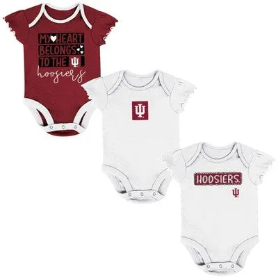 New - NCAA Infant Girls' 3pk Bodysuit Set