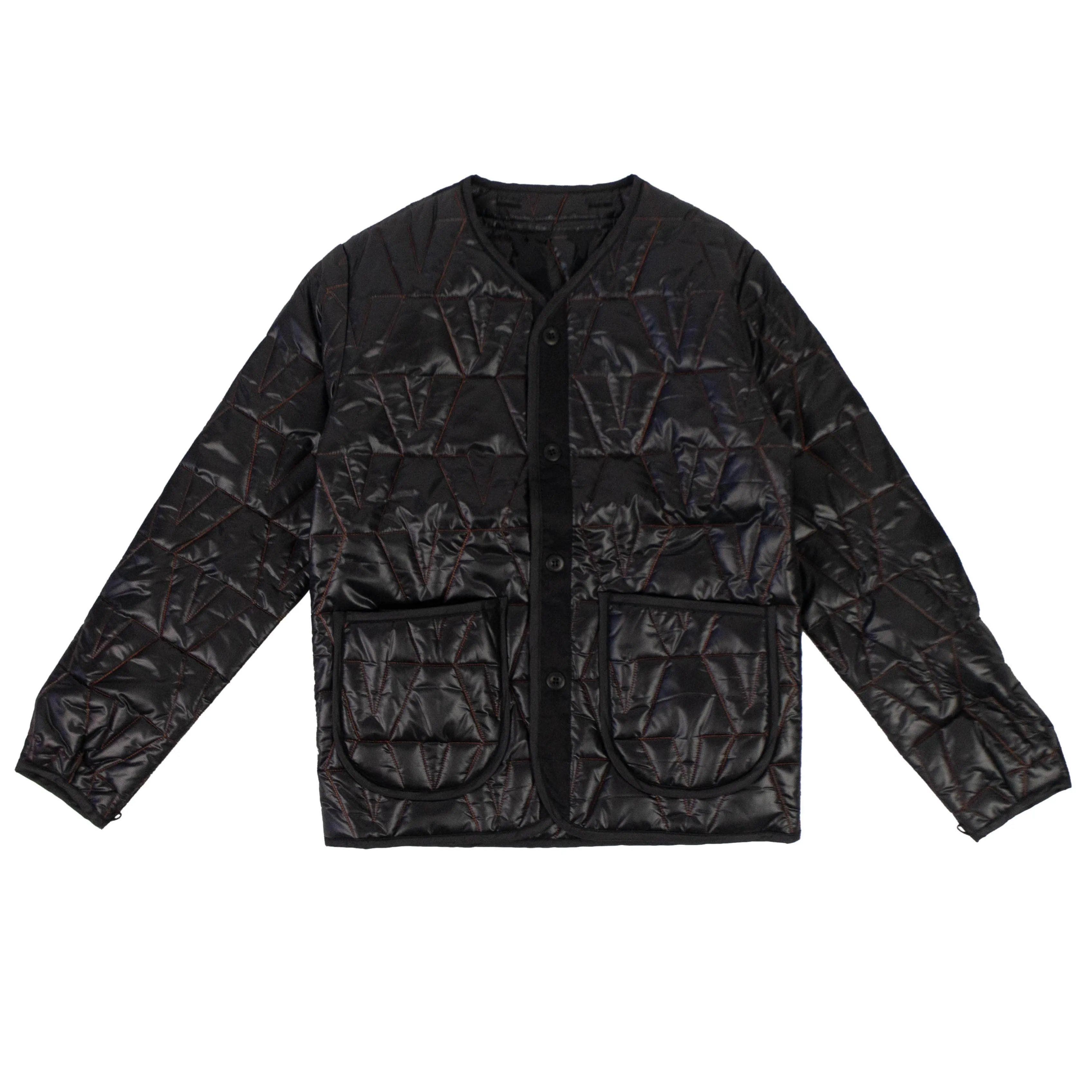 NEW VLONE Black V Logo Quilted Jacket Size S