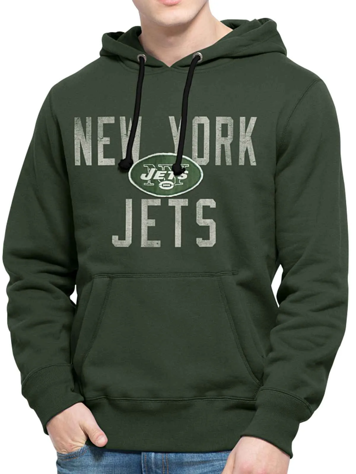 New York Jets 47 Brand Green Cross-Check Pullover Hoodie Sweatshirt