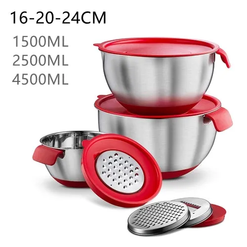 Non-Slip Multifunctional Grater Mixing Bowls