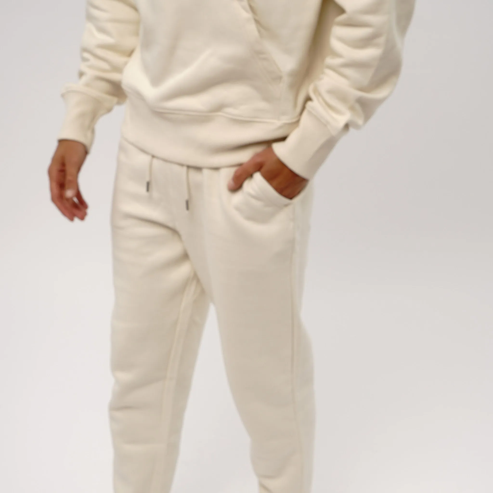 Omnitau Men's Tulsa Organic Cotton Casual Fit Jogger Sweat Pants - Cream