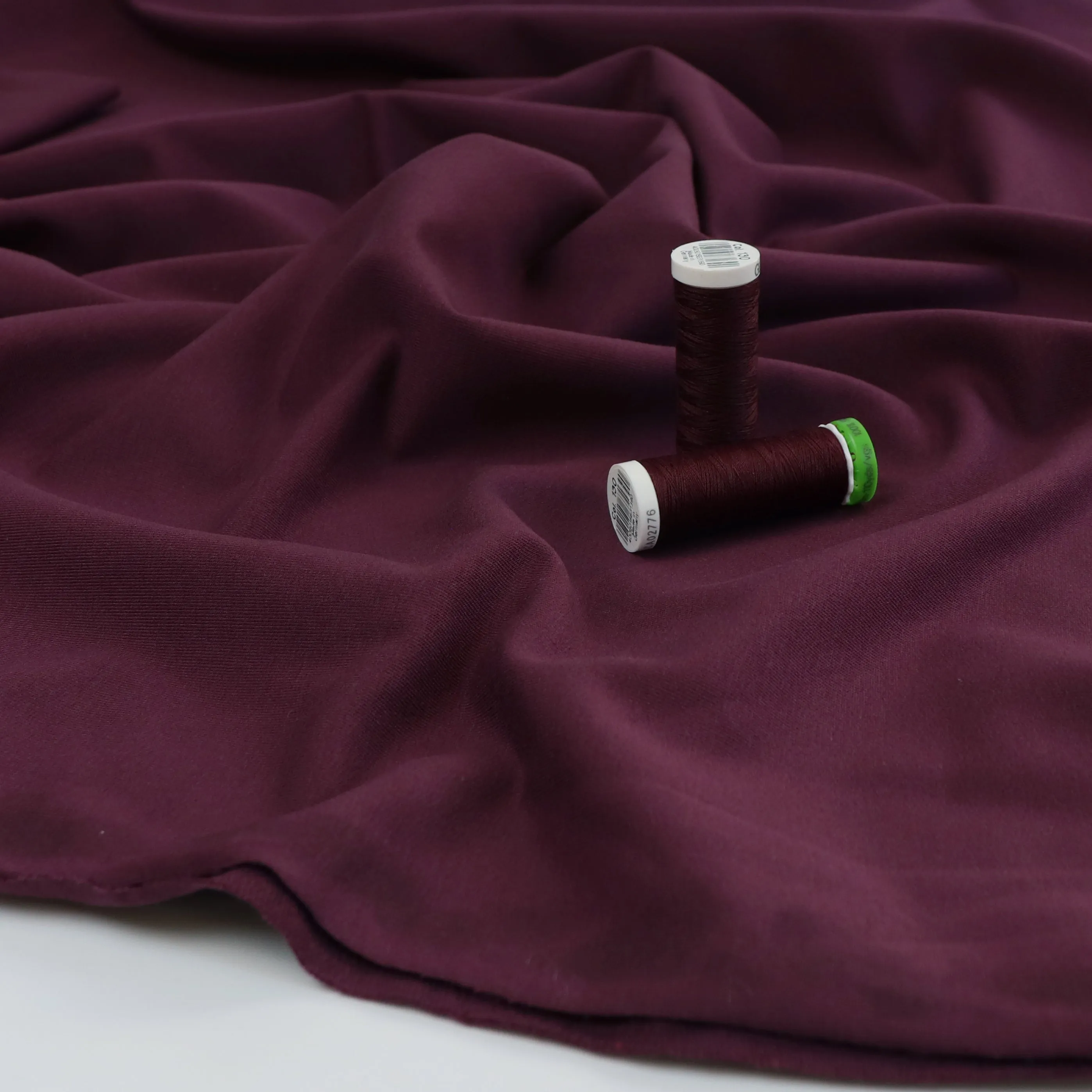 Organic Cotton French Terry - Aubergine Purple - END OF BOLT 81cm