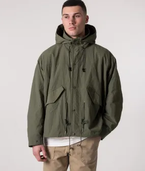 Oversized Fit Nylon Military Short Jacket