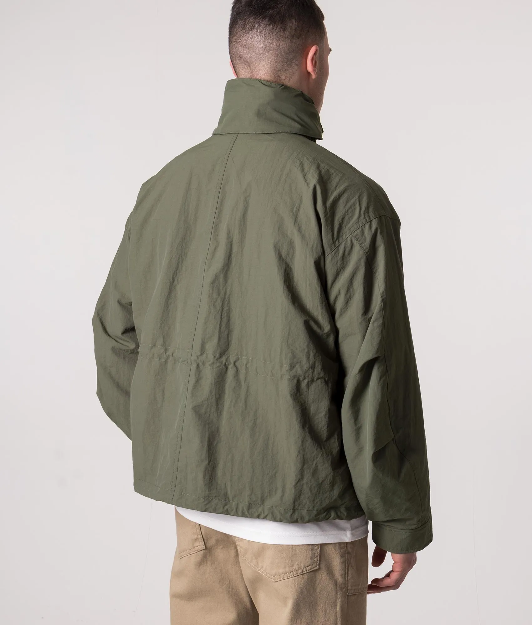 Oversized Fit Nylon Military Short Jacket