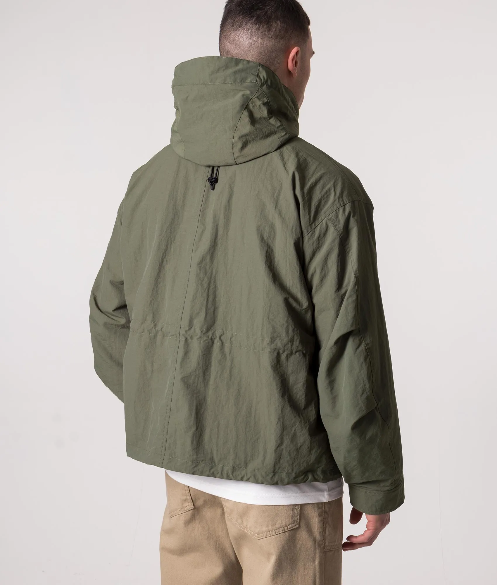 Oversized Fit Nylon Military Short Jacket