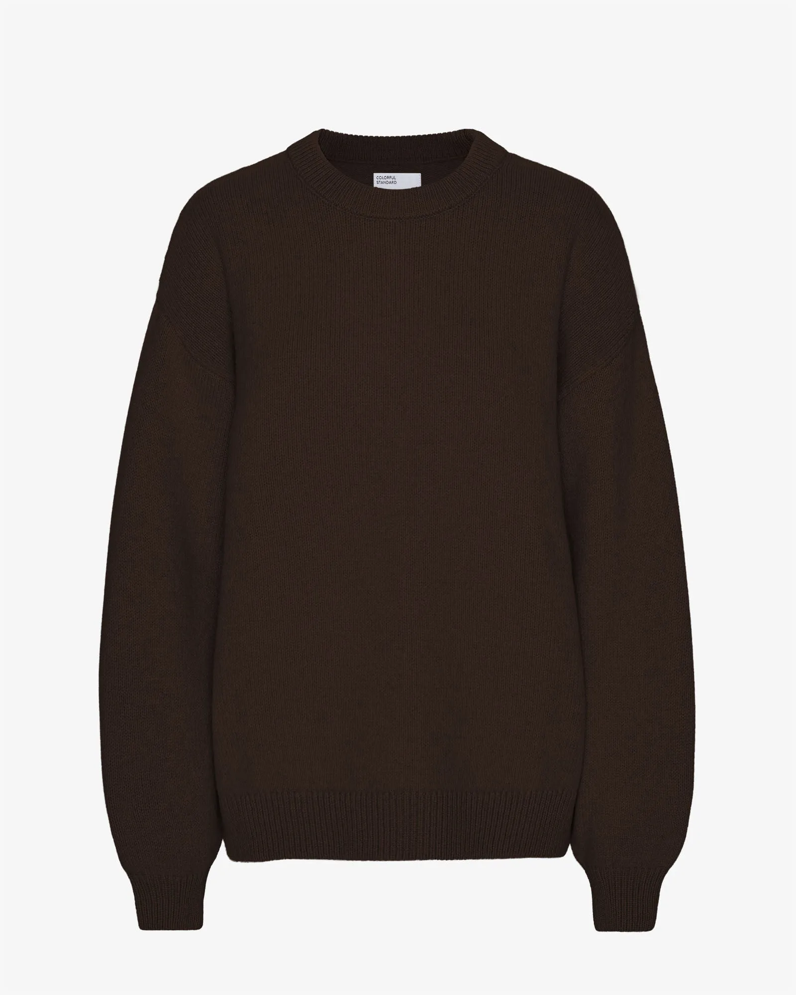 Oversized Merino Wool Crew - Coffee Brown