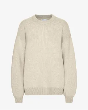 Oversized Merino Wool Crew - Ivory White