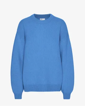 Oversized Merino Wool Crew - Pacific Blue