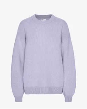 Oversized Merino Wool Crew - Soft Lavender