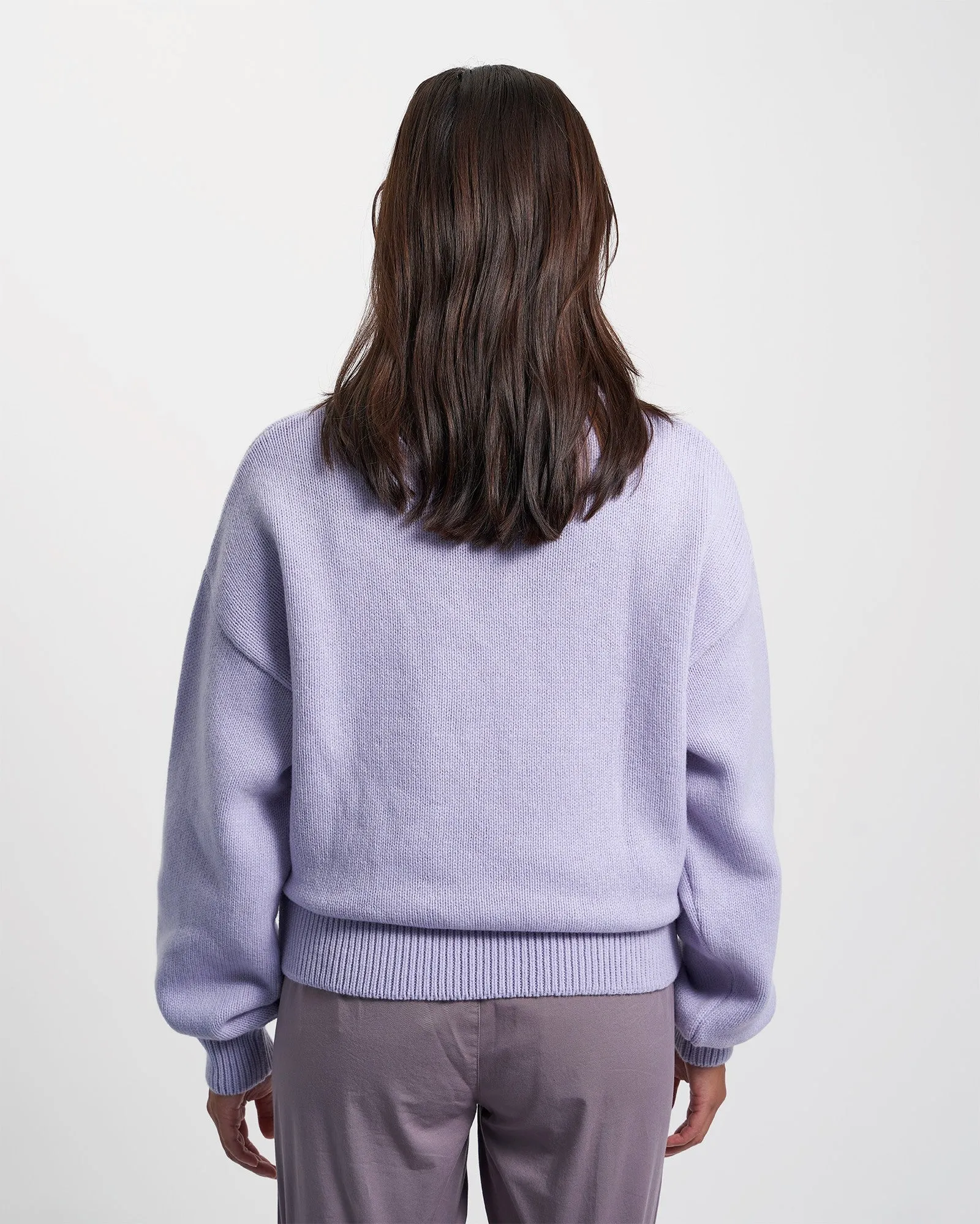 Oversized Merino Wool Crew - Soft Lavender