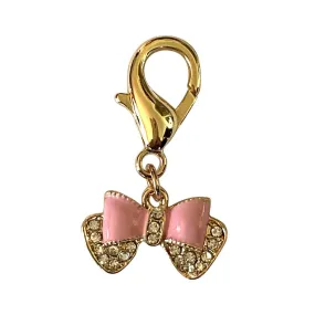 Parisian Bow Pink Dog Collar Charm